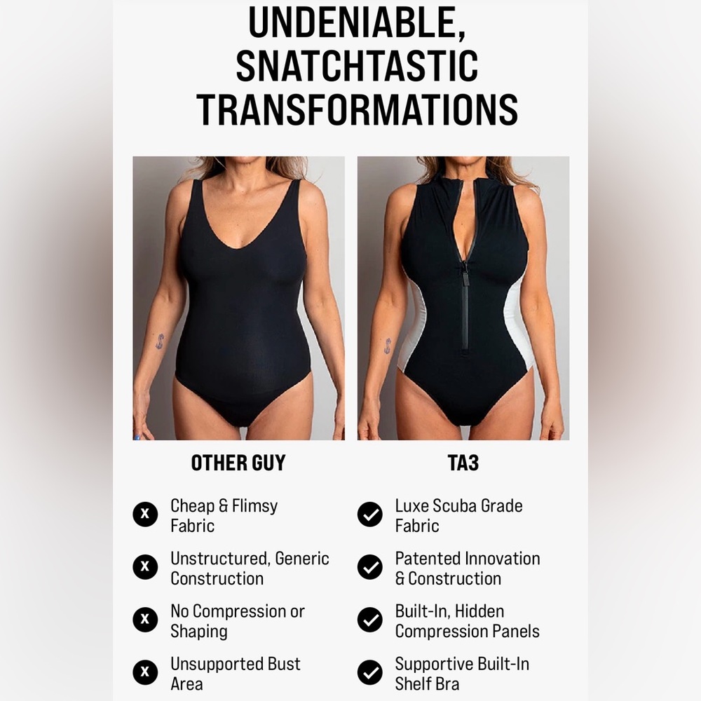 TA3 Sleeveless Surfy Black and White Women's One Piece Swimsuit 🔥🔥🔥 - Picture 3 of 13